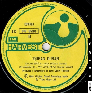 Duran Duran Rio Brazilian 7" single 31C 016 65184 product image photo cover number 3